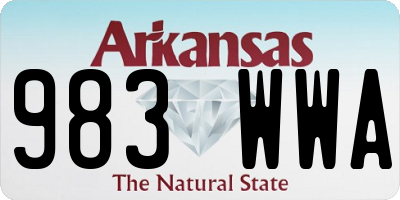 AR license plate 983WWA