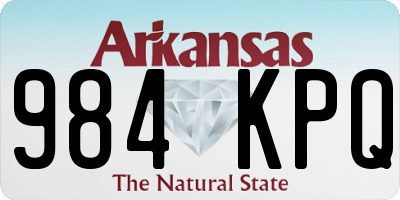 AR license plate 984KPQ