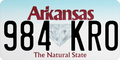 AR license plate 984KRO