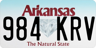 AR license plate 984KRV