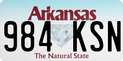 AR license plate 984KSN