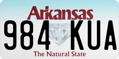 AR license plate 984KUA