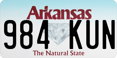 AR license plate 984KUN