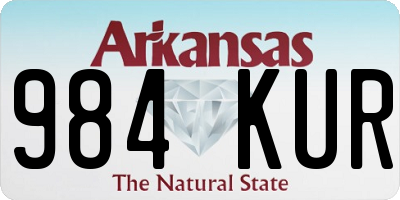 AR license plate 984KUR