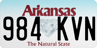 AR license plate 984KVN
