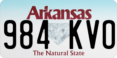AR license plate 984KVO