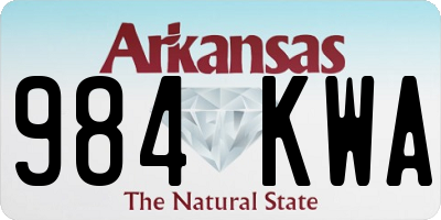 AR license plate 984KWA