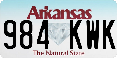 AR license plate 984KWK