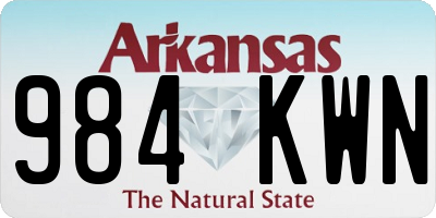 AR license plate 984KWN