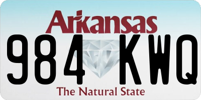 AR license plate 984KWQ