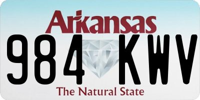 AR license plate 984KWV