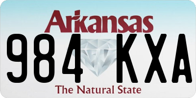 AR license plate 984KXA