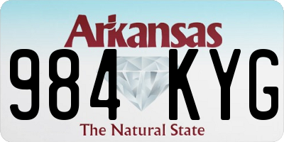 AR license plate 984KYG