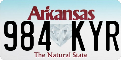 AR license plate 984KYR
