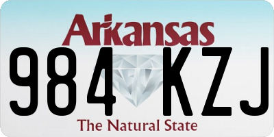 AR license plate 984KZJ