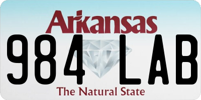 AR license plate 984LAB