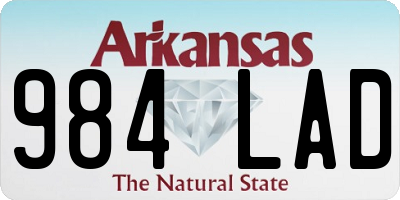 AR license plate 984LAD