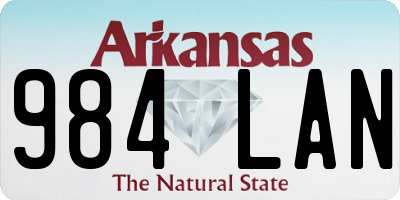 AR license plate 984LAN