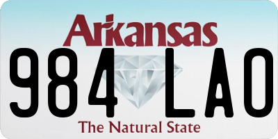 AR license plate 984LAO