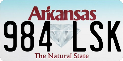 AR license plate 984LSK