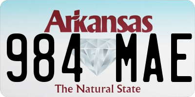 AR license plate 984MAE