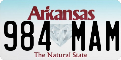 AR license plate 984MAM