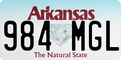 AR license plate 984MGL