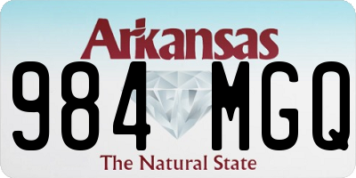 AR license plate 984MGQ