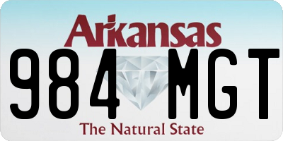 AR license plate 984MGT