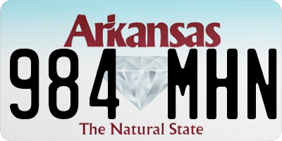 AR license plate 984MHN