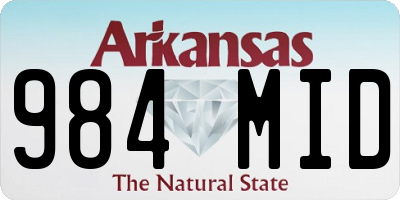 AR license plate 984MID