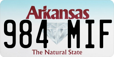 AR license plate 984MIF