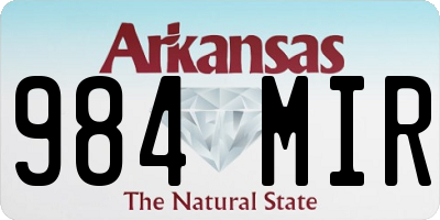 AR license plate 984MIR