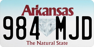 AR license plate 984MJD