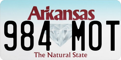 AR license plate 984MOT