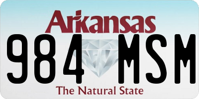 AR license plate 984MSM