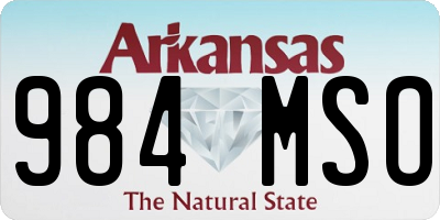 AR license plate 984MSO