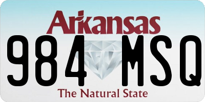 AR license plate 984MSQ