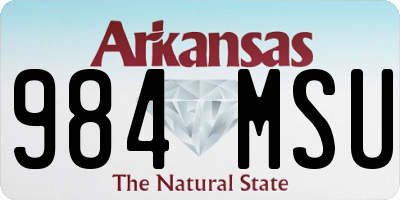 AR license plate 984MSU