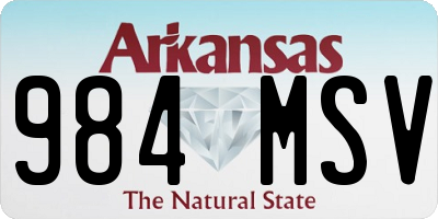 AR license plate 984MSV