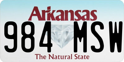 AR license plate 984MSW