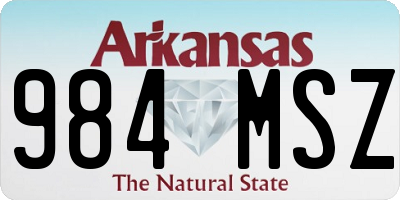 AR license plate 984MSZ