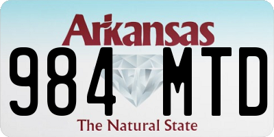 AR license plate 984MTD