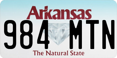 AR license plate 984MTN