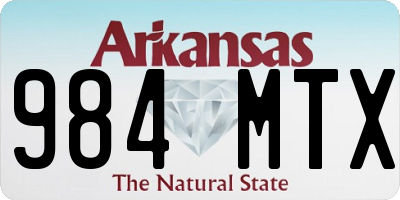AR license plate 984MTX