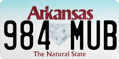 AR license plate 984MUB