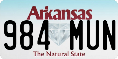 AR license plate 984MUN