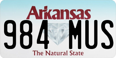 AR license plate 984MUS