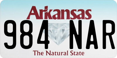 AR license plate 984NAR