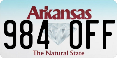 AR license plate 984OFF